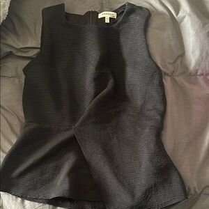 Monteau Black Textured Sleeveless peplum top